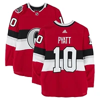 Tom Pyatt Ottawa Senators Practice-Used #10 Red adidas Jersey vs. Montreal Canadiens on December 16, 2017 - NHL100 Classic - Worn During Warm-Ups