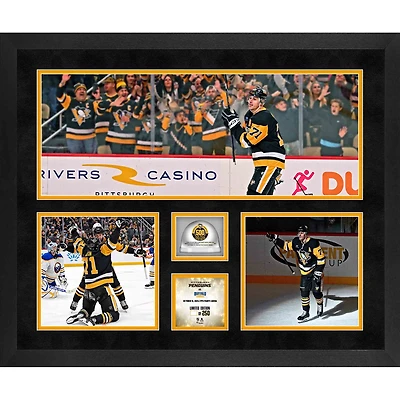Evgeni Malkin Pittsburgh Penguins Framed 20" x 24" 500th NHL Goal Three-Photograph Collage with Game-Used Ice from 500th Goal Game - Limited Edition of 250