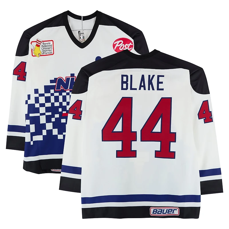 Rob Blake Team Ontario Game-Used #44 White Bauer Jersey from the 1994 NHL 4 on 4 Challenge