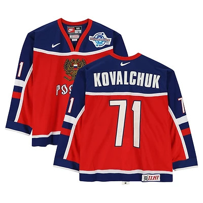 Ilya Kovalchuk Team Russia Game-Used #71 Red Nike Jersey from the 2004 World Cup of Hockey