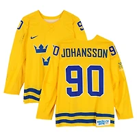 Marcus Johansson Team Sweden Game-Used #90 Yellow Nike Jersey vs. Team Switzerland on February 14 during the 2014 Olympic Games