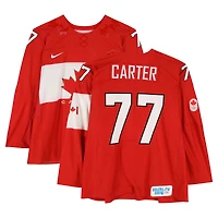Jeff Carter Team Canada Game-Used #77 Red Nike Jersey vs. Team Norway on February 13 during the 2014 Olympic Games