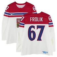 Michael Frolik Team Czech Republic Game-Used #67 White Nike Jersey vs. Team Sweden on February 12 during the 2014 Olympic Games