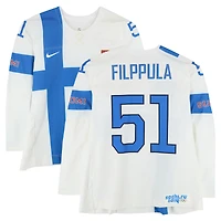 Valtteri Filppula Team Finland Player-Issued #51 White Jersey vs. Team Austria on February 13 during the 2014 Olympic Games