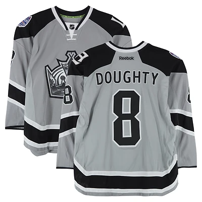 Drew Doughty Los Angeles Kings Practice-Used #8 Silver Reebok Jersey vs. Anaheim Ducks on January 25, 2014 - NHL Stadium Series - Worn During Warm-Ups