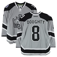 Drew Doughty Los Angeles Kings Practice-Used #8 Silver Reebok Jersey vs. Anaheim Ducks on January 25, 2014 - NHL Stadium Series - Worn During Warm-Ups