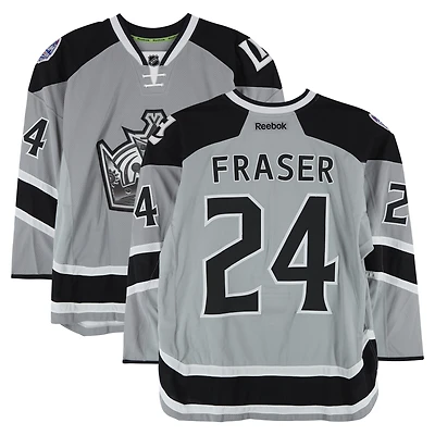 Colin Fraser Los Angeles Kings Practice-Used #24 Silver Reebok Jersey vs. Anaheim Ducks on January 25, 2014 - NHL Stadium Series - Worn During Warm-Ups