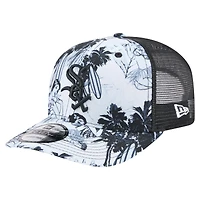 Men's New Era Black Chicago White Sox Hula Trucker 9SEVENTY Adjustable Hat