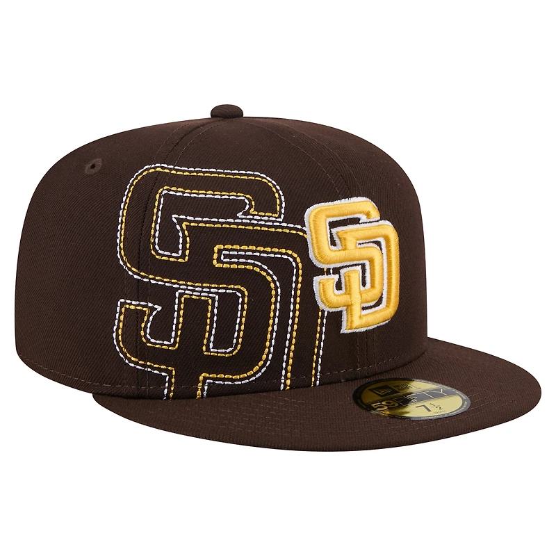 Men's New Era Brown San Diego Padres Yarn Stitch 59FIFTY Fitted Hat