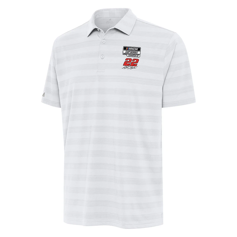 Men's Antigua White Joey Logano Three-Time NASCAR Cup Series Champion Tunnel Polo