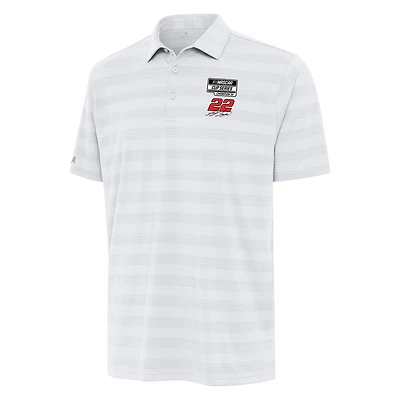 Men's Antigua White Joey Logano Three-Time NASCAR Cup Series Champion Tunnel Polo