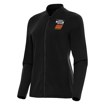 Women's Antigua  Black Joey Logano Three-Time NASCAR Cup Series Champion Continual Full-Zip Jacket