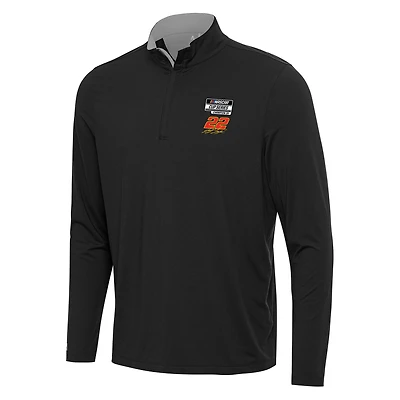 Men's Antigua Heather Gray Joey Logano Three-Time NASCAR Cup Series Champion Content Quarter-Zip Top