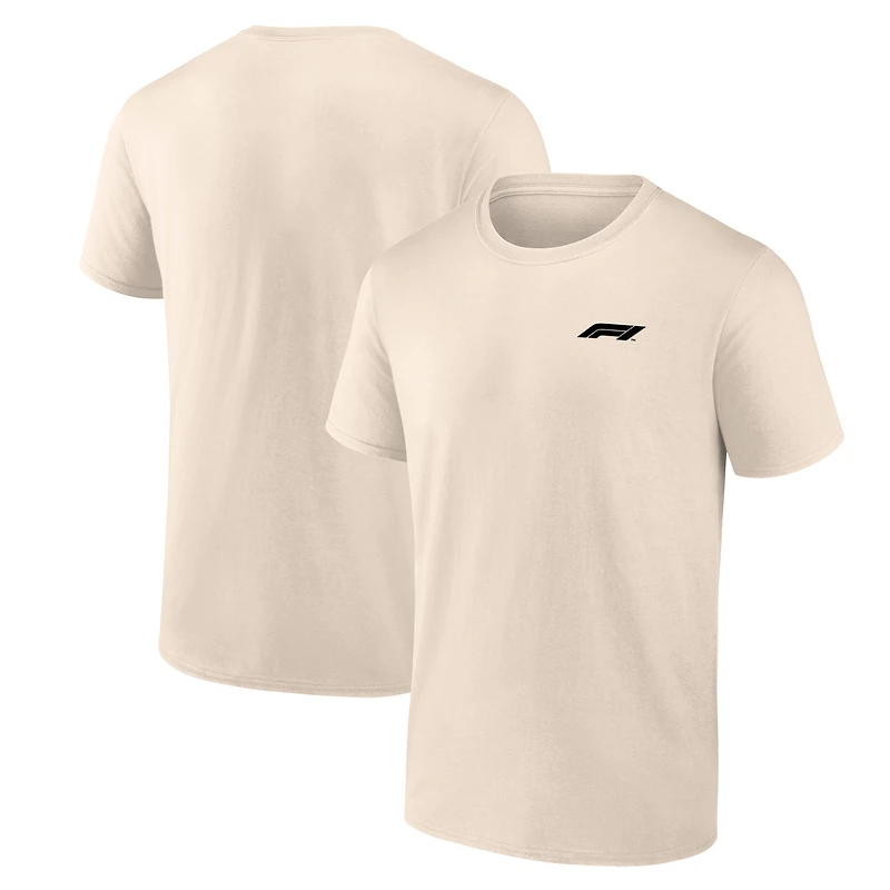 Men's Fanatics Cream Formula 1 Primary Logo T-Shirt