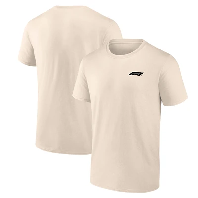 Men's Fanatics Cream Formula 1 Primary Logo T-Shirt