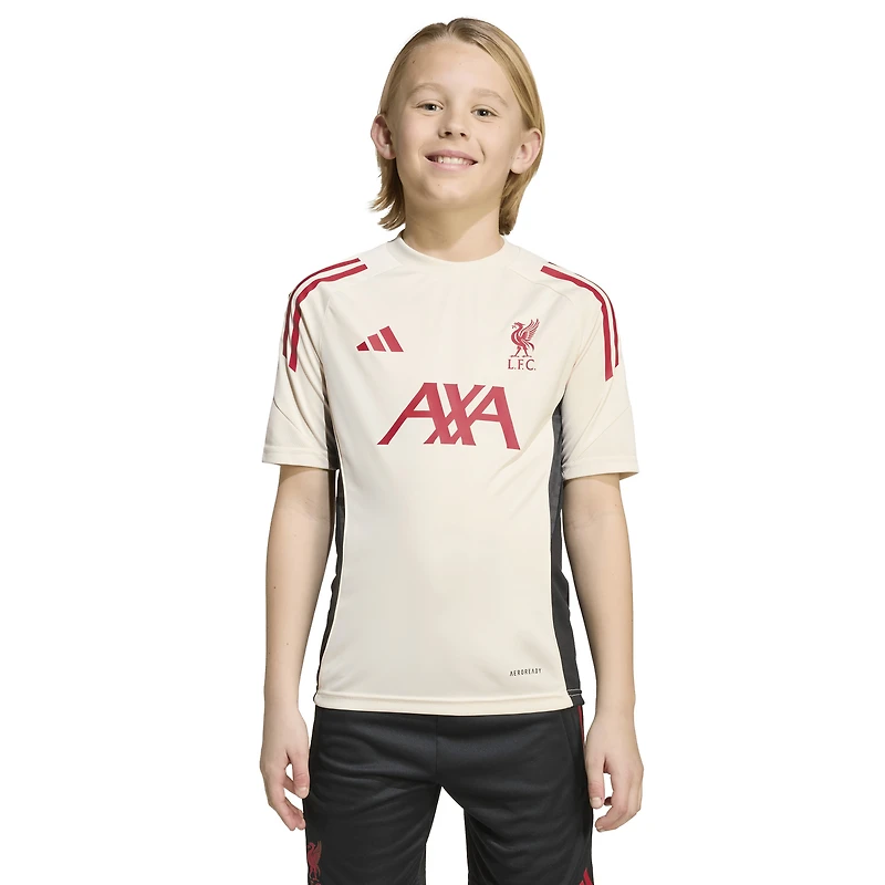 Youth adidas White Liverpool 2025/26 AEROREADY Training Jersey