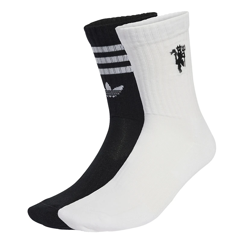 Unisex adidas White/Black Manchester United Two-Pack Crew Socks Set