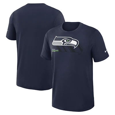 Men's Nike College Navy Seattle Seahawks Left End Run Slub Performance T-Shirt