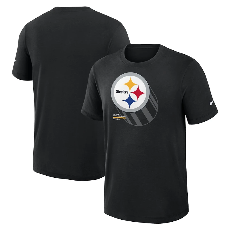 Men's Nike Black Pittsburgh Steelers Left End Run Slub Performance T-Shirt