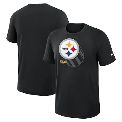 Men's Nike Black Pittsburgh Steelers Left End Run Slub Performance T-Shirt