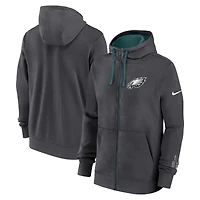 Men's Nike Anthracite Philadelphia Eagles Primetime Club Full-Zip Hoodie