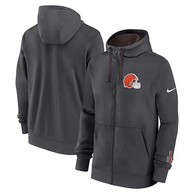 Men's Nike Anthracite Cleveland Browns Primetime Club Full-Zip Hoodie