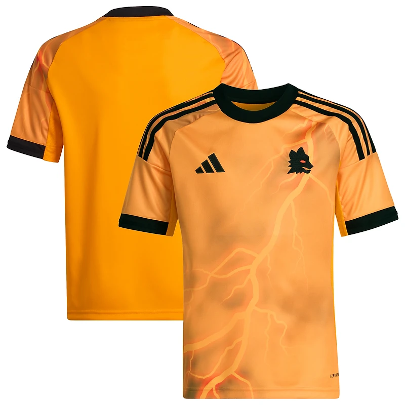 Youth adidas Orange AS Roma 2025/26 Away Replica Jersey