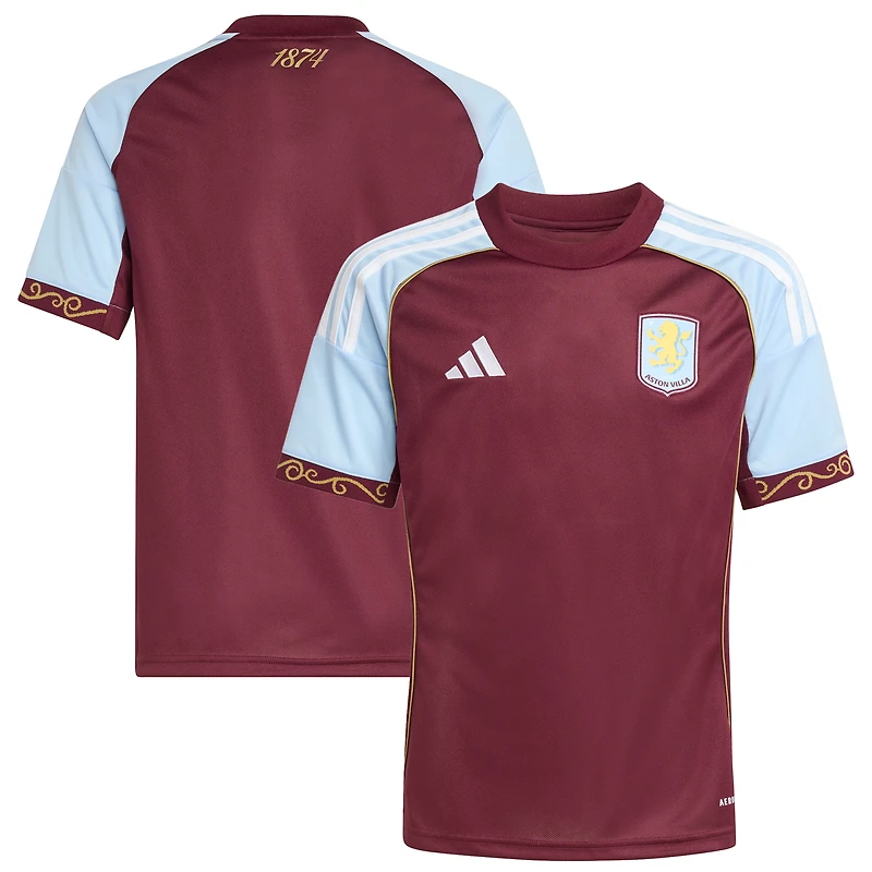 Youth adidas  Claret Aston Villa 2025/26 Home Replica Jersey