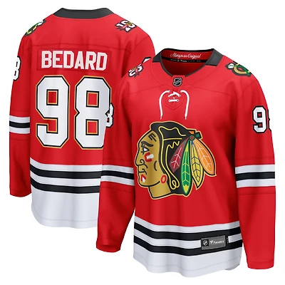 Men's Fanatics Connor Bedard Red Chicago Blackhawks Centennial Breakaway Player Jersey