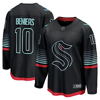 Men's Fanatics Matty Beniers Black Seattle Kraken Alternate Breakaway Player Jersey