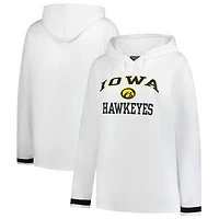 Women's Fanatics White Iowa Hawkeyes Plus Pullover Hoodie