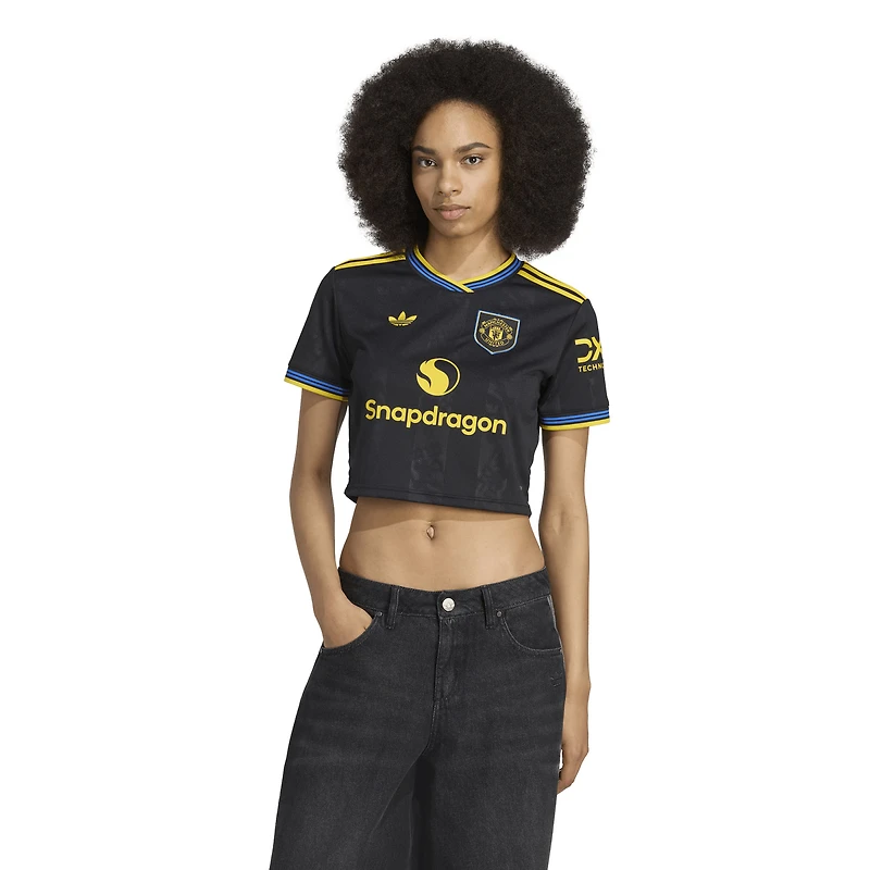 Women's adidas  Black Manchester United Away Cropped Replica Jersey