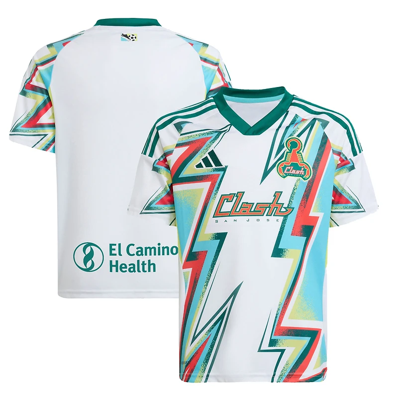 Youth adidas White San Jose Earthquakes 2025 Third Replica Jersey