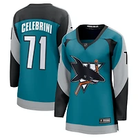 Women's Fanatics Macklin Celebrini Teal San Jose Sharks Alternate Breakaway Jersey