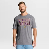 Men's Fanatics Heather Gray Minnesota Vikings First Down Tribute Tri-Blend T-Shirt