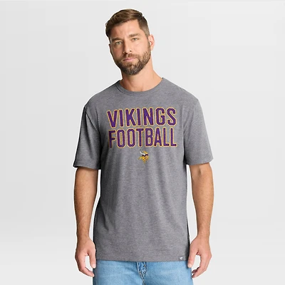 Men's Fanatics Heather Gray Minnesota Vikings First Down Tribute Tri-Blend T-Shirt
