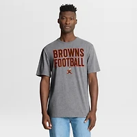 Men's Fanatics Heather Gray Cleveland Browns First Down Tribute Tri-Blend T-Shirt