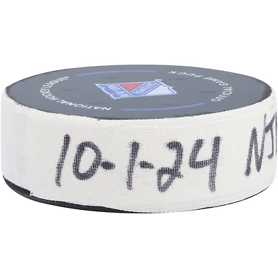 Jakub Zboril New Jersey Devils Game-Used Goal Puck vs. New York Rangers on October 1, 2024