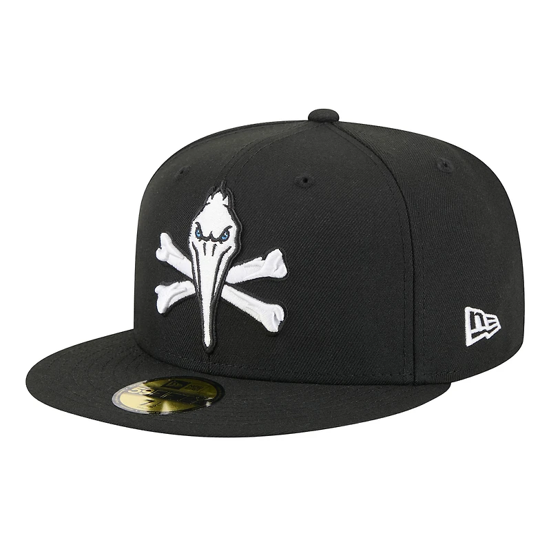 Men's New Era Black Myrtle Beach Pelicans Theme Nights 59FIFTY Fitted Hat