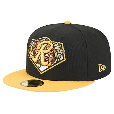 Men's New Era  Black Rochester Red Wings Theme Nights 59FIFTY Fitted Hat