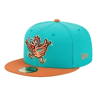 Men's New Era  Turquoise Winston-Salem Dash Theme Nights 59FIFTY Fitted Hat