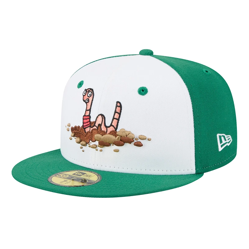 Men's New Era White Worcester Red Sox Theme Nights 59FIFTY Fitted Hat