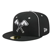 Men's New Era Black Montgomery Biscuits Theme Nights 59FIFTY Fitted Hat