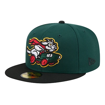 Men's New Era  Dark Green Hickory Crawdads Theme Nights 59FIFTY Fitted Hat