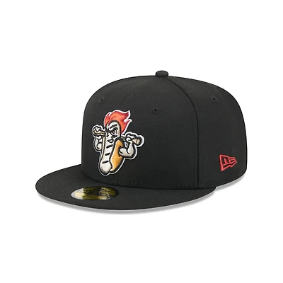 Men's New Era Black Rochester Red Wings Theme Nights 59FIFTY Fitted Hat