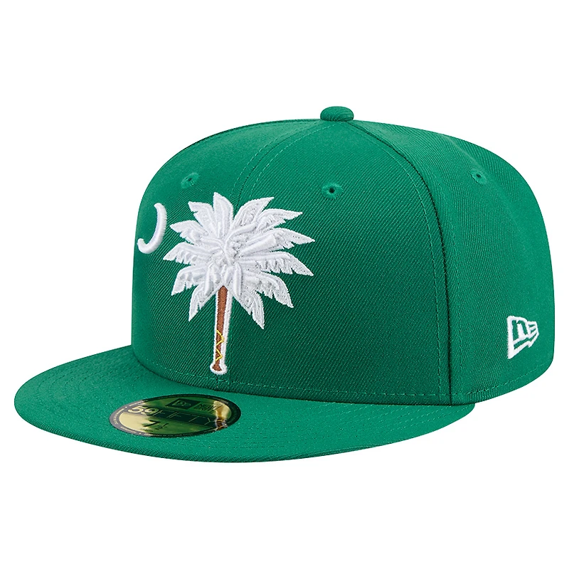 Men's New Era Green Myrtle Beach Pelicans Theme Nights 59FIFTY Fitted Hat