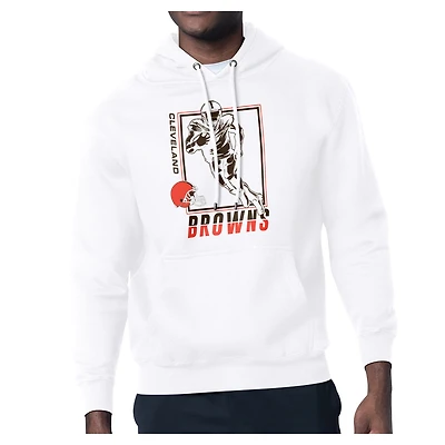 Men's Starter  White Cleveland Browns Tri-Blend Pullover Hoodie