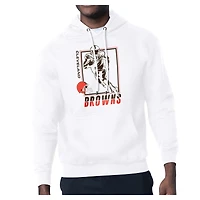 Men's Starter  White Cleveland Browns Tri-Blend Pullover Hoodie