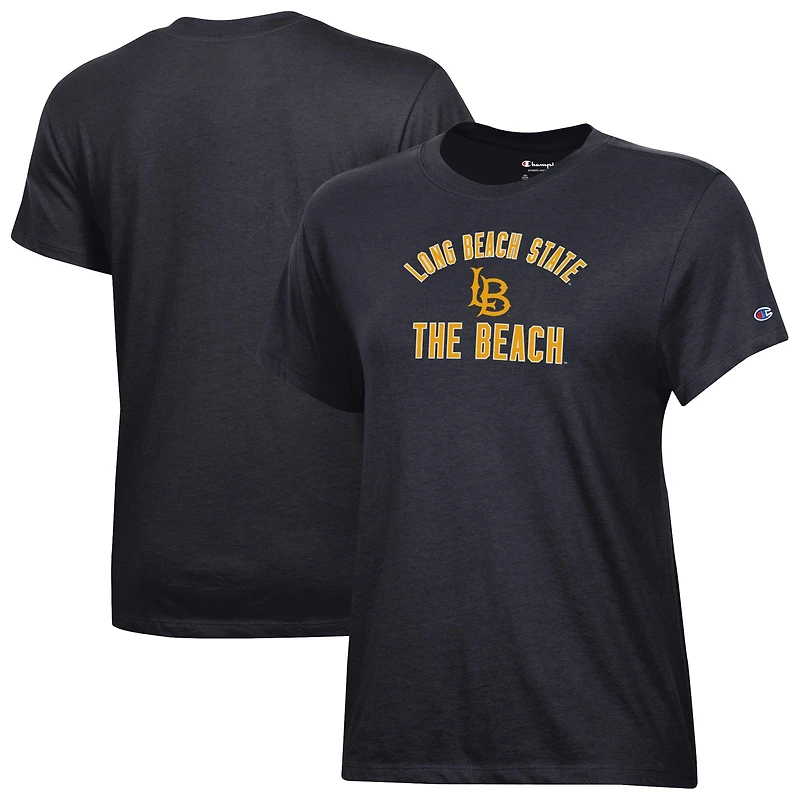 Women's Champion Black Cal State Long Beach The Beach Core T-Shirt