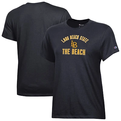 Women's Champion  Black Cal State Long Beach The Beach Core T-Shirt